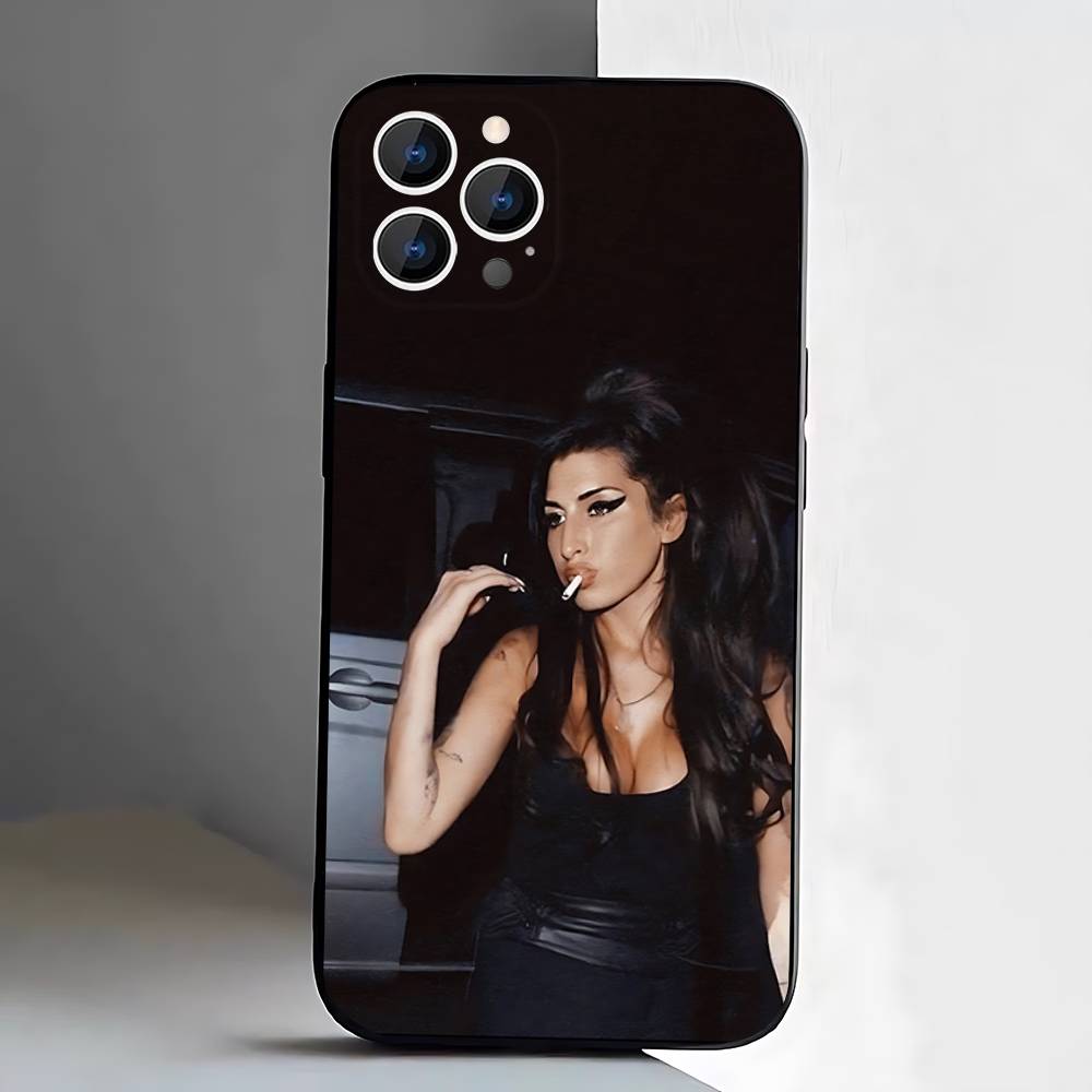A-Amy Winehouse Phone Case For iPhone 17,16,15,14,13,12,Pro,Max,Plus,E,SE4,Air,Mini Black Soft Box