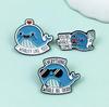 Cute Blue Whale Cartoon Brooch - Creative Badge for Clothes & Backpacks