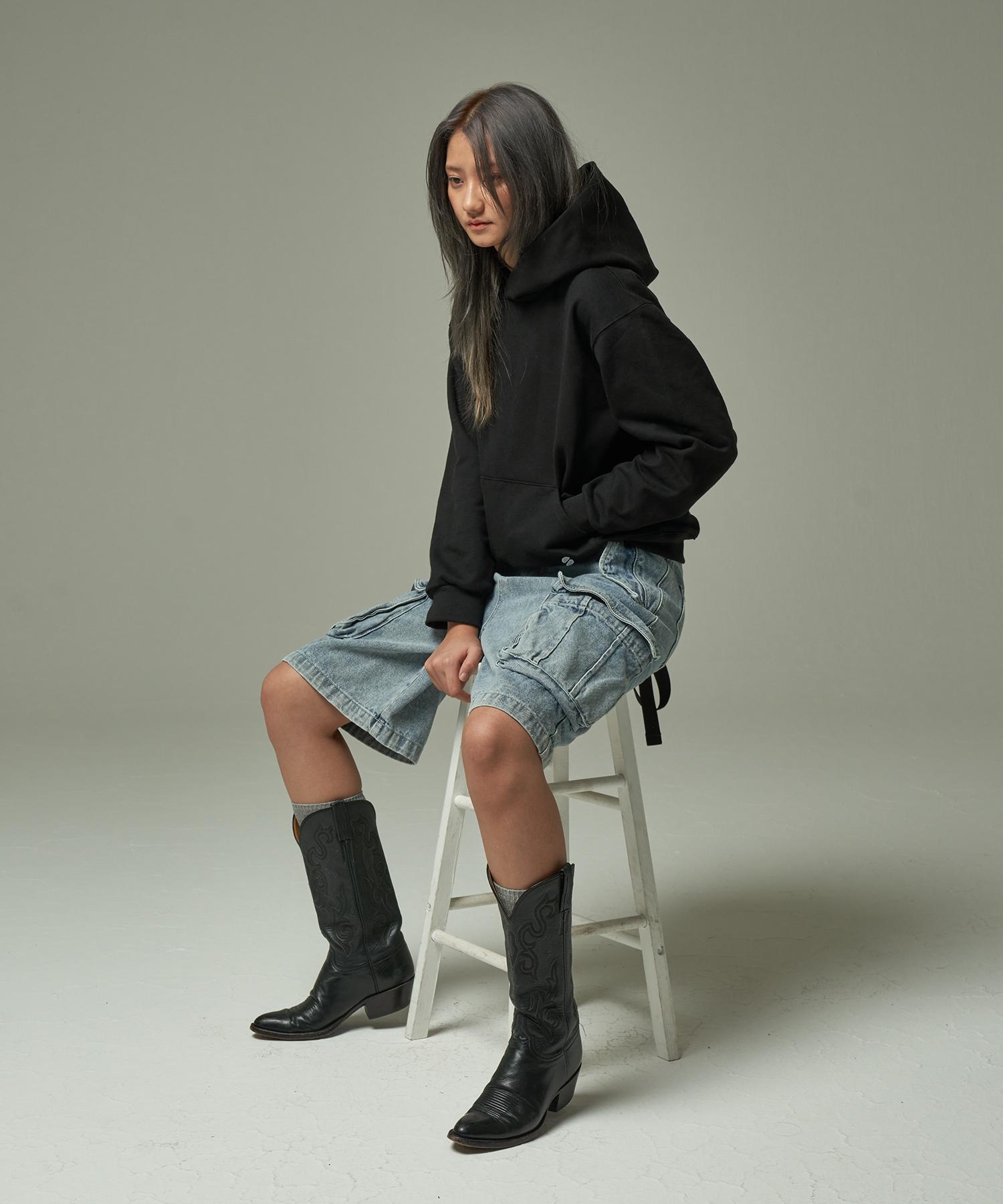 Sai Crop Hoodie Black Black