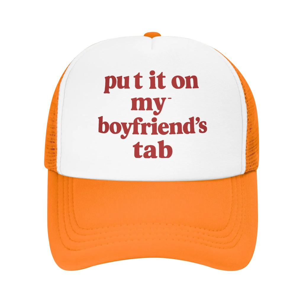 My Boyfriend Letter Red Casual Sun Hats For Female Male Summer  Outdoor Sport Baseball Cap Streetwear Adjustable Trucker Hat