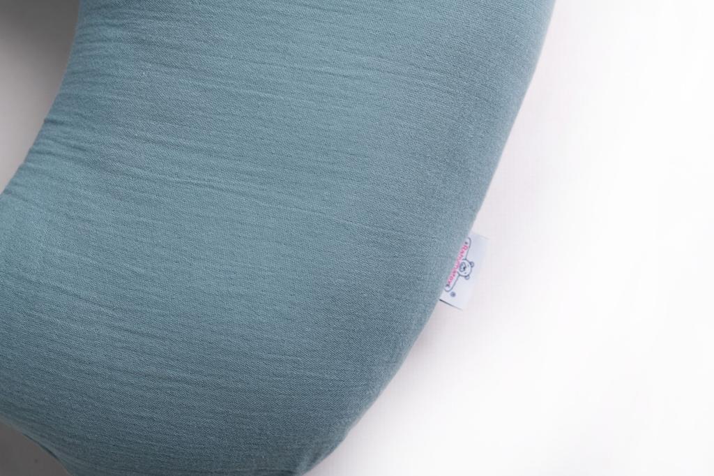 Positioning pillow, length 150, miniRELAX, muslin 34, bottle green