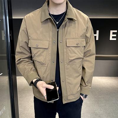 Pánské tenké podzimní bundy 4 Nové trendy slim s klopou Jarní a podzimní pánské oblečení