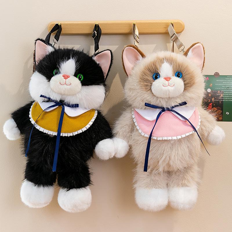 Running Simulation Cat Doll Plush Backpack - Birthday Gift for Girls
