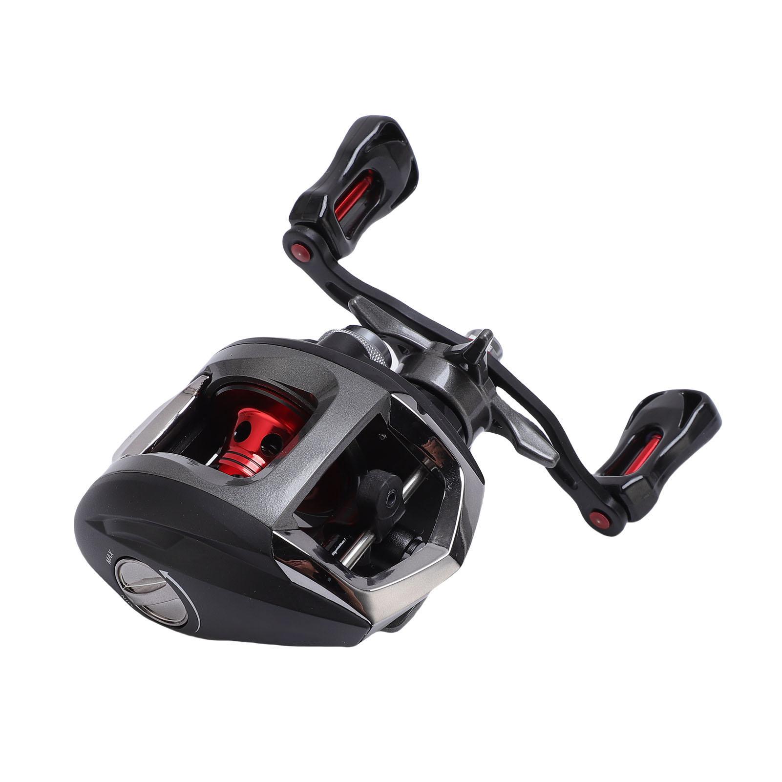 

Left Handed Baitcast Reel 17.6lb Double Line Cup 6.3:1 Gear Ratio Magnetic Double Braking Fishing Reel with Drag Alert