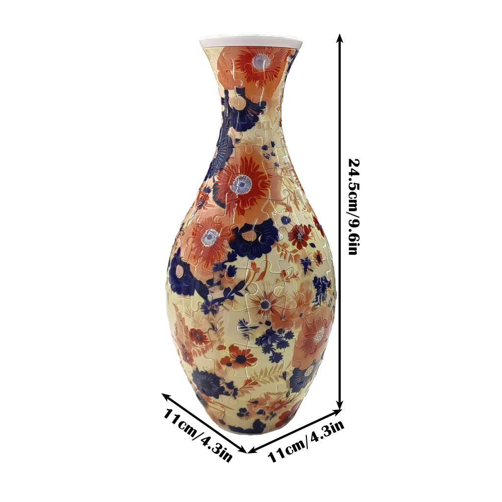Jigsaw Puzzle Vase Flower Arrangement Hydroponics Flower Vase Chinese-style Retro Porcelain DIY Puzzle Handmade