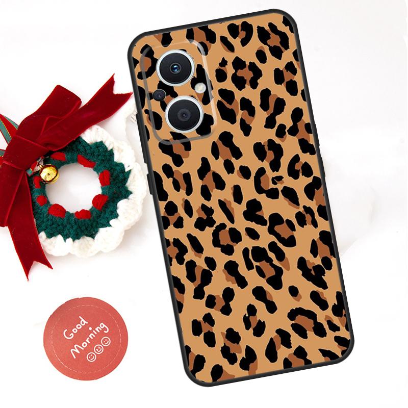 Tan Leopard Funda For OPPO Reno 10 11 12 13 14 Pro 11F 12F 13F 14F 7 8 Lite OPPO Find X8 X6 X9 Pro Case