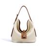 New High-end Leather Niche Design Shoulder Bag Daily Commuting Large-capacity Bucket Casual Messenger Bag Women