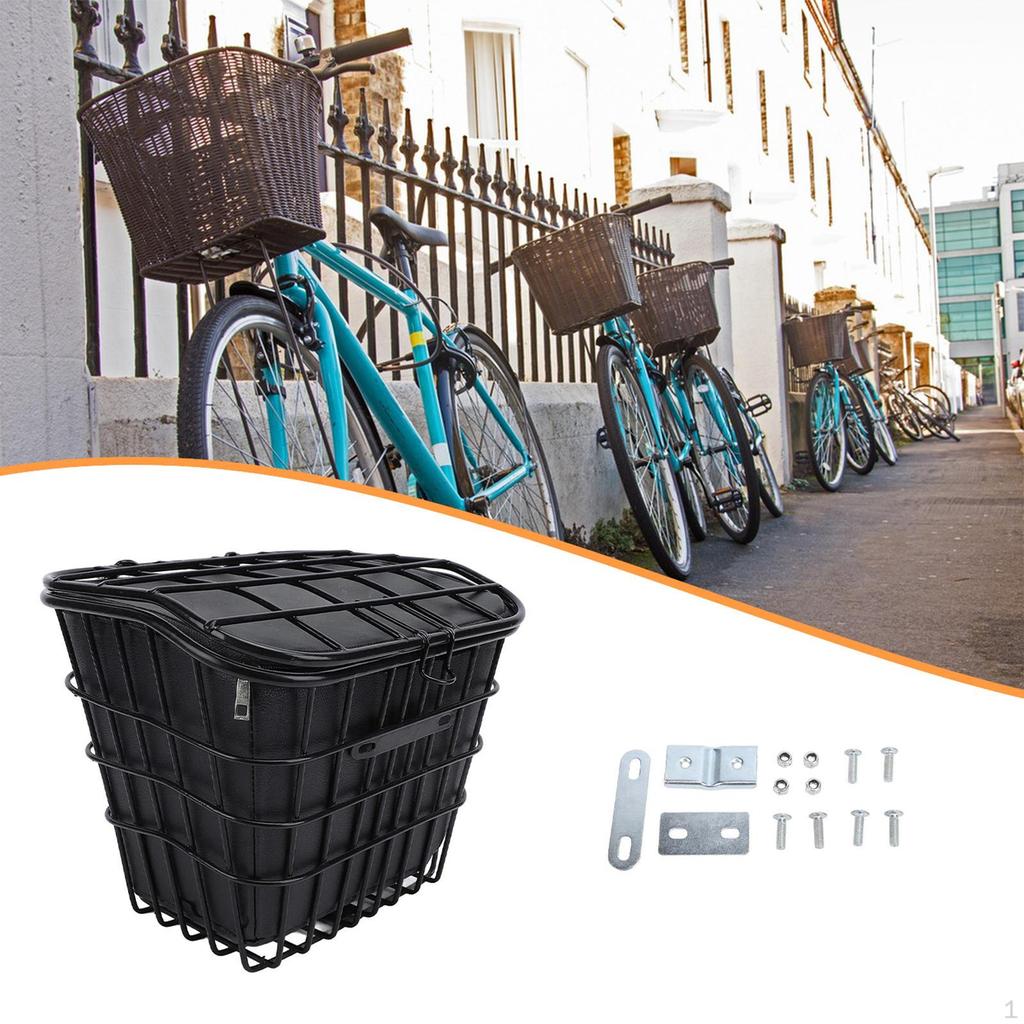 Basket Sundries Organizer Easy to Install Accessories Bike Rack with Liner Bag for Biking