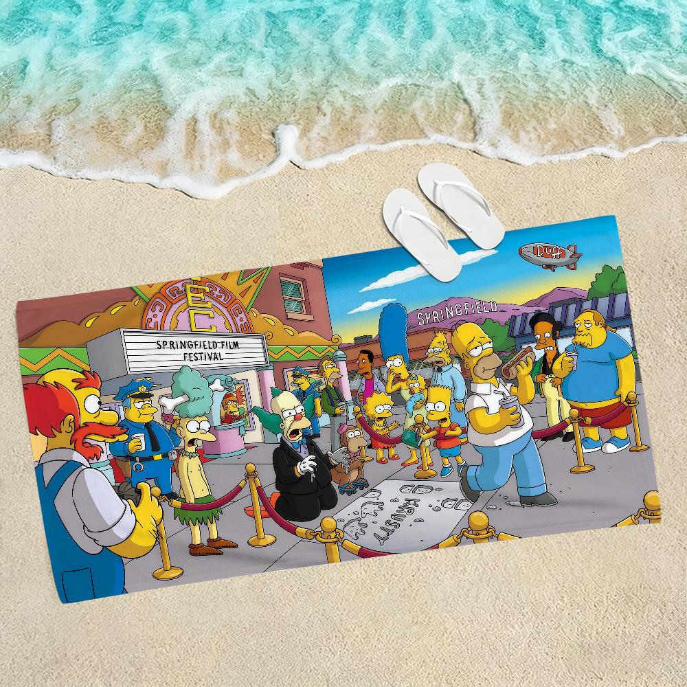 The S-simpsons Cartoon Towel Towels For Beaches Yoga Studios Gyms Hot Springs Swimming Pools And Picnics