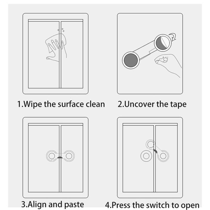 6PCS Baby Cabinet Locks Strap Drawer Lock Child Anti Opening Refrigerator Lock Home Baby Anti Pinch Safety Protection Buckle