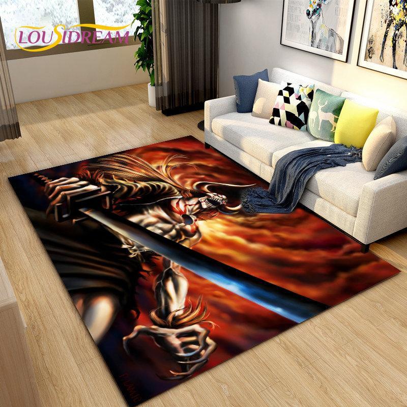 Anime Bleach Japan Cartoon Area Rug Large,Carpet Rug for Living Room Bedroom Sofa Doormat Decoration,kid Play Non-slip Floor Mat