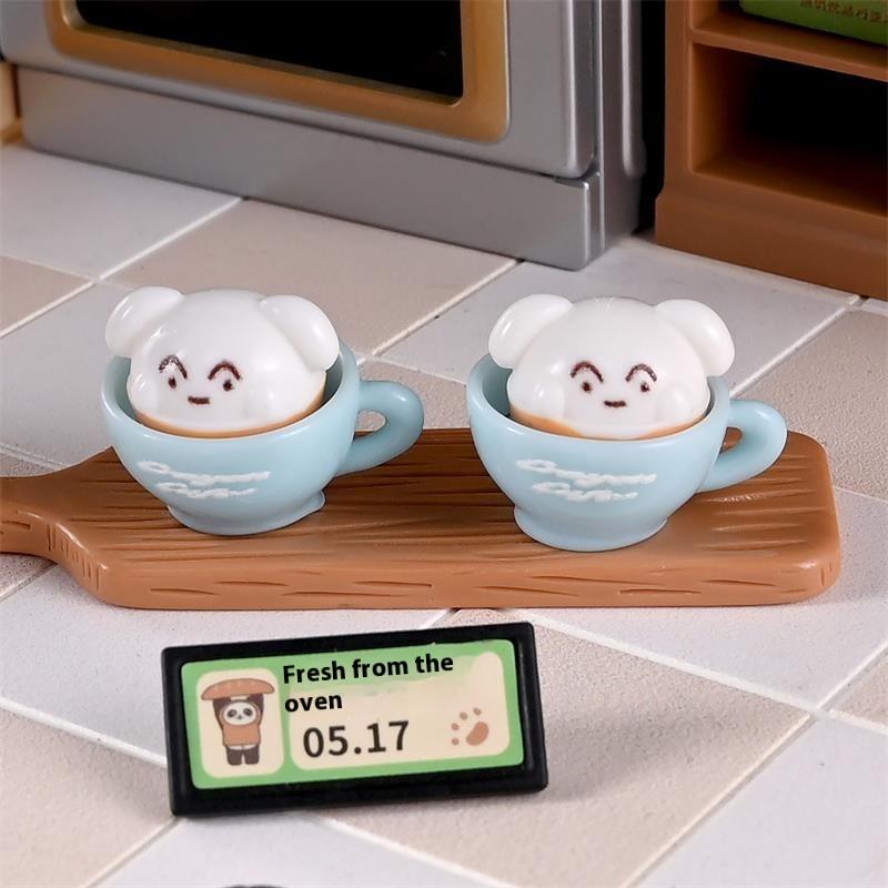 10 Pcs Dollhouse Miniatures Puppy Snow Top Coffee Mug Model Micro Landscape Ornaments Pretend Play Toys Diy Accessories Material