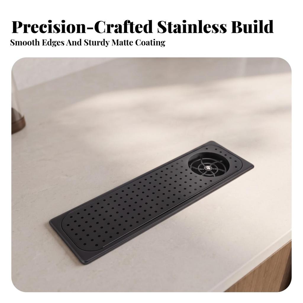 Powerful Drinkware Cleaner with Lock | Perforated Top Surface, Glass Rinser