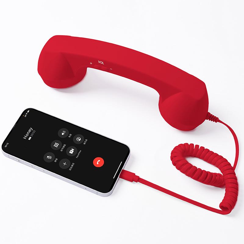 In-Stock Retro Style Girlish Phone Handset with Adjustable Volume and Microphone for Students