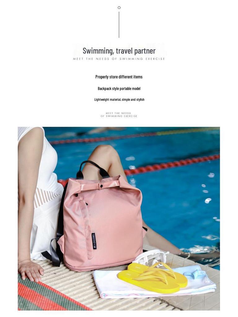 Women's Wet/Dry Swim Bag with Shoe Compartment - Fitness, Yoga, and Casual Backpack