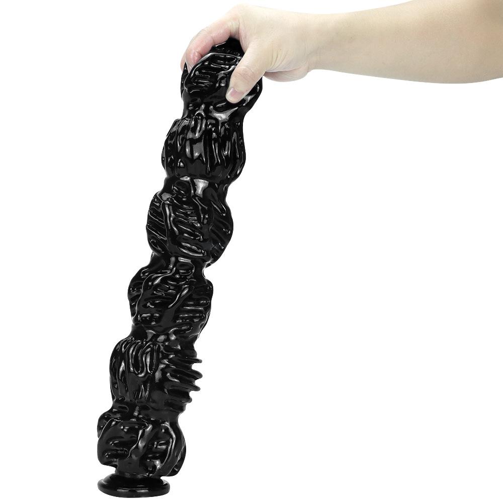 41cm Büyük Siyah Yapay Penis Anal Seks Yetişkin Oyuncak Köle Anal Fiş Yumuşak Büyük Penis Fisting Fetiş Tasması XXL Penis Bekaret