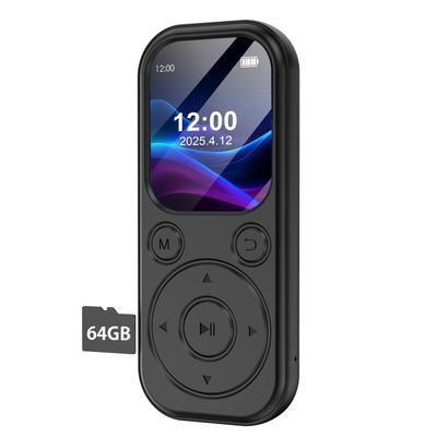 KOVCDVI 64GB MP3 Bluetooth Supports SD Cards Up To HIFI Sound Compact and OTG Digital Audio Player with Including FM Alarm and Ideal for Language and