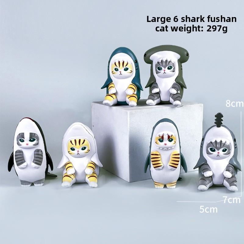 Mofusand Cat Dessert Fruit Shark Fried Shrimp Seafood Style Model Ornament