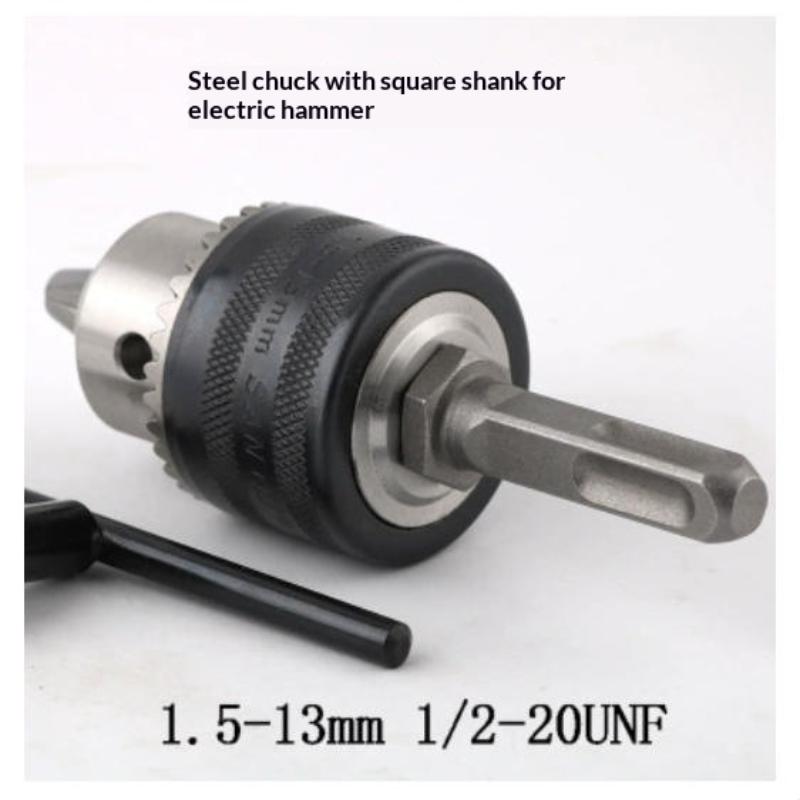 1 Set 2-13MM/1.5-10MM Quick Change 1/4" Hex Shank/SDS /1/2" Square Socket Adapter 1/2"-20UNF Drill Chuck Wrench Conversion Tools