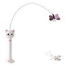 2-in-1 Interactief Katten Speeltje, Kattenhengel Speeltje met Stoffen Vlinder Teaser Zuignap Basis, Oplaadbaar Rood Licht Katten Speeltje voor Binnenkat Zelf