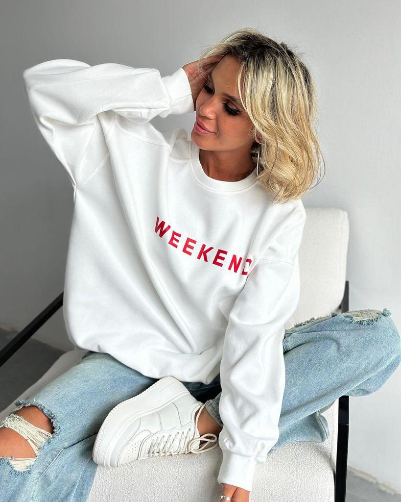 European & American Women's Casual Printed Thick Long Sleeve Sweatshirt (2024 Collection)