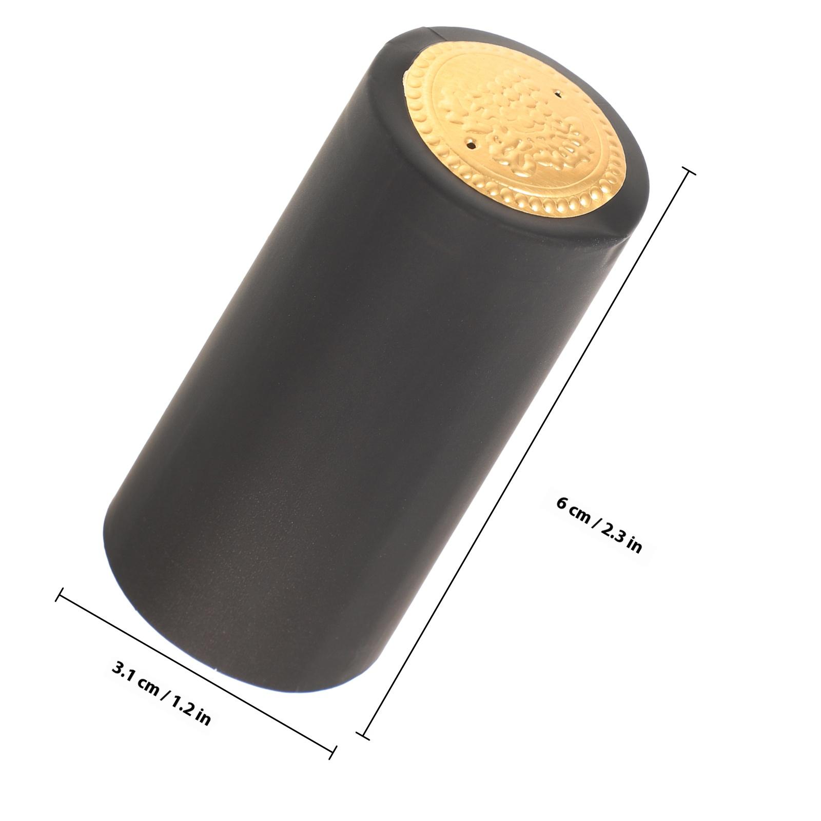 

200pcs Heat Bottle Caps Pvc Wine Sealing Films For Home Winery Shrink Stoppers Office Barware Kitchen Bar Accessories чорний