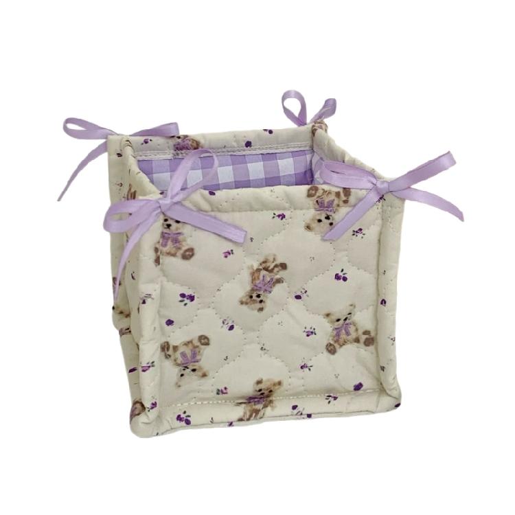 Многоцелевая стеганая тканевая корзина для хранения аксессуар для организации рабочего стола в любой комнате или офисном пространстве компактные конструкции small 790₽