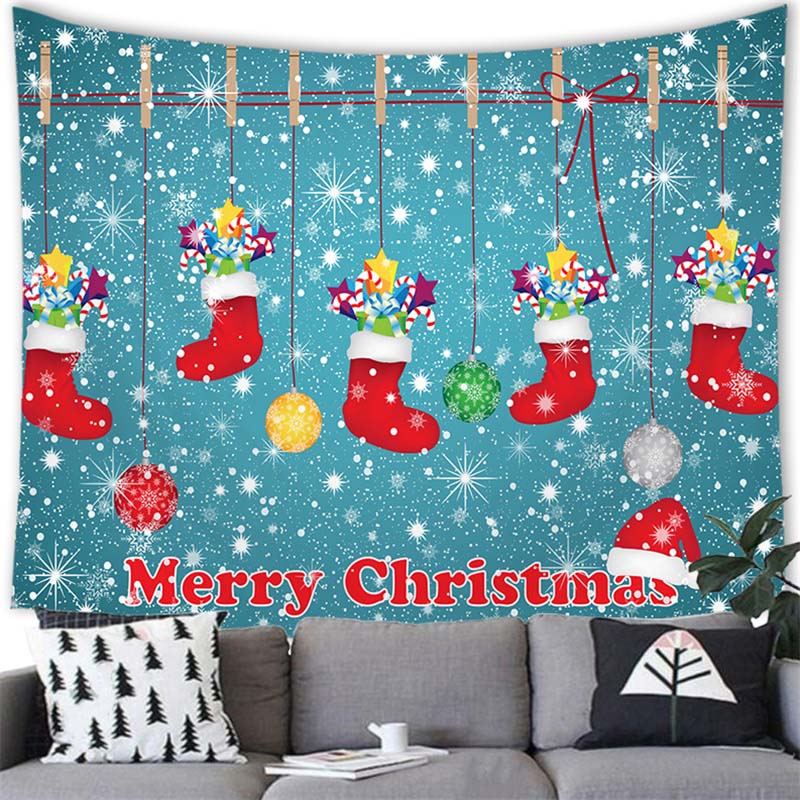 Santa Elch Schneemann Drucken Home Decor Tapisserie Wandbehang Weihnachten Wohnzimmer Zimmer Wand Dekor Hintergrund Stoff tapiz navideño