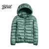 Polyester Lining Coat Pockets Zip-up with Hood Down Jacket Women Winter And Zipper Padded Warm