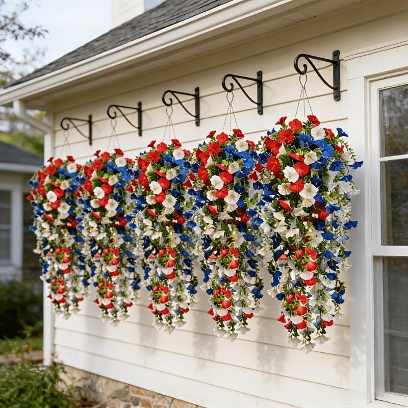 3 Pezzi Fiori di Campanella di Seta Rossi Bianchi Blu Rampicanti per Decorazione Giardino Matrimonio e Festa