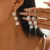 Versatile Pendant Earrings Tassel Flower Earrings Elegant Fringe Hoop Earrings  Stylish Occasions