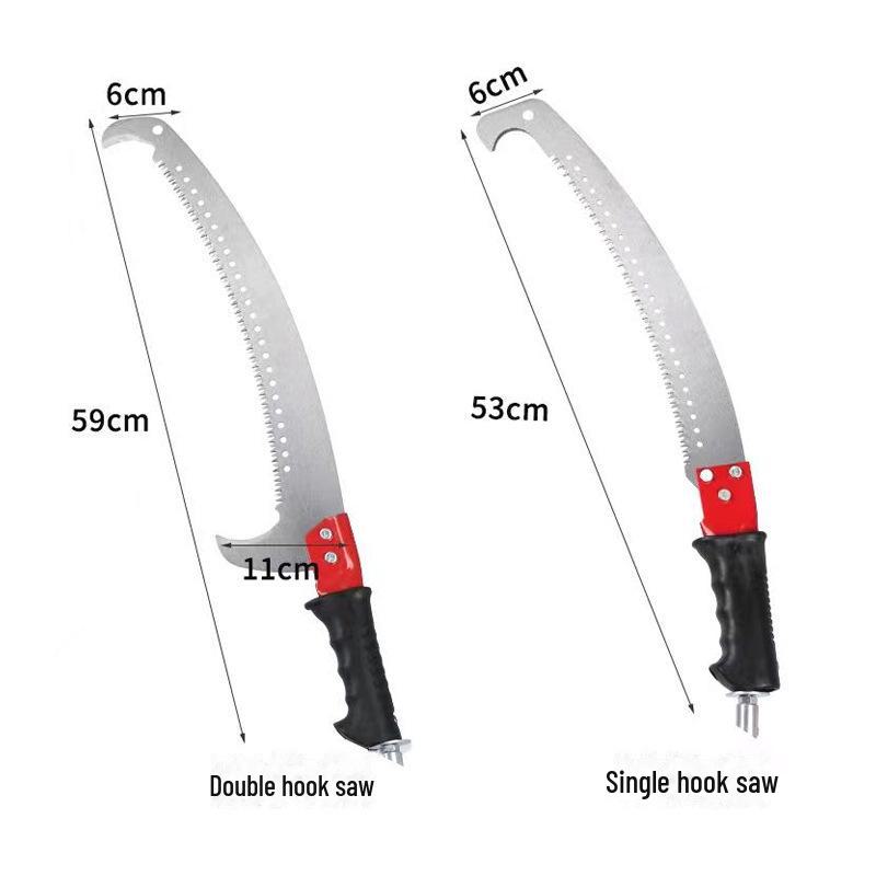 Telescopic Pruning Saw with Sickle & Dual Hooks for High-Altitude Tree & Branch Cutting