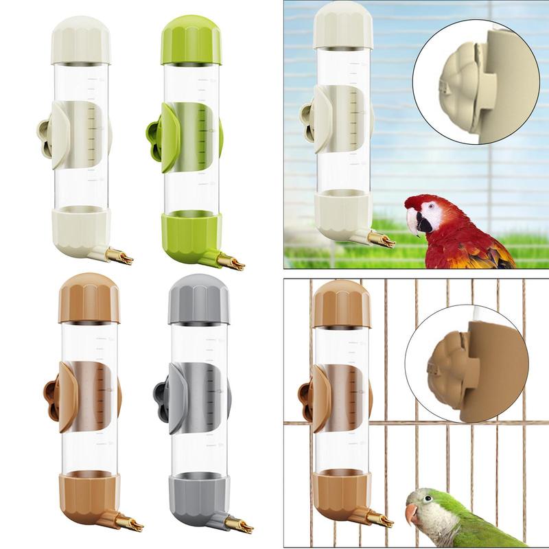Automatic Bird Cage Water Feeder Drinker Device Hanging Bottle 200ml Easy Clean for Parrot Aviary Cockatiel