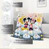 1pc Throw Blanket - Cute Mickey Mouse and Minnie Mouse Design, Romantic Moon and Stars Clouds