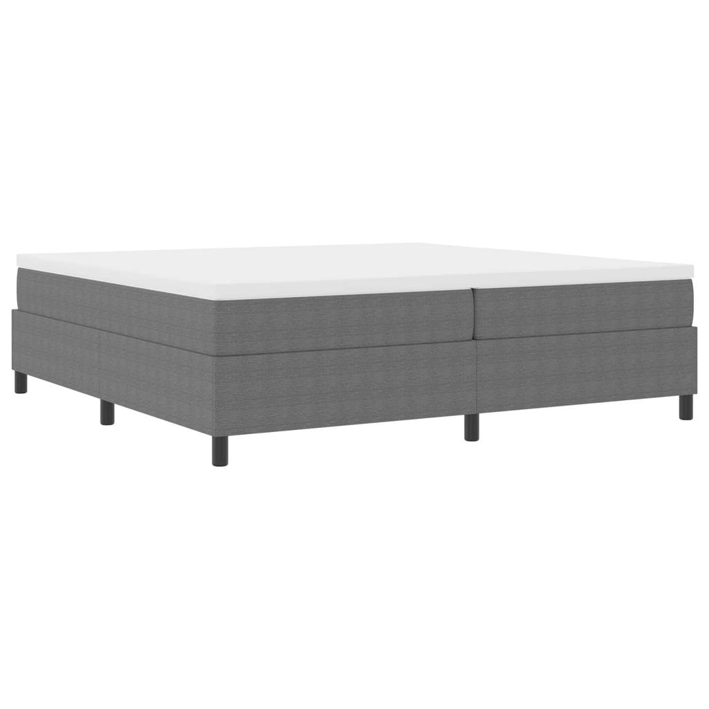 Platform Bed Frame Light Grey 200 x 200 cm Corduroy Fabric