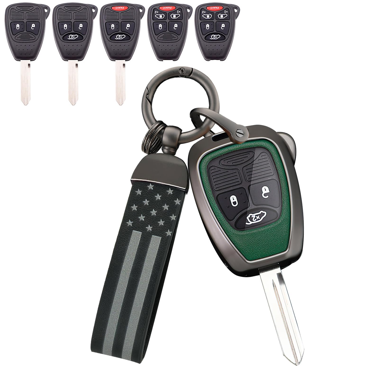 TECART 23456 Кнопки для специального чехла для ключа Jeep, Крышка ключа, Крышка ключа, Совместимо с зелёный