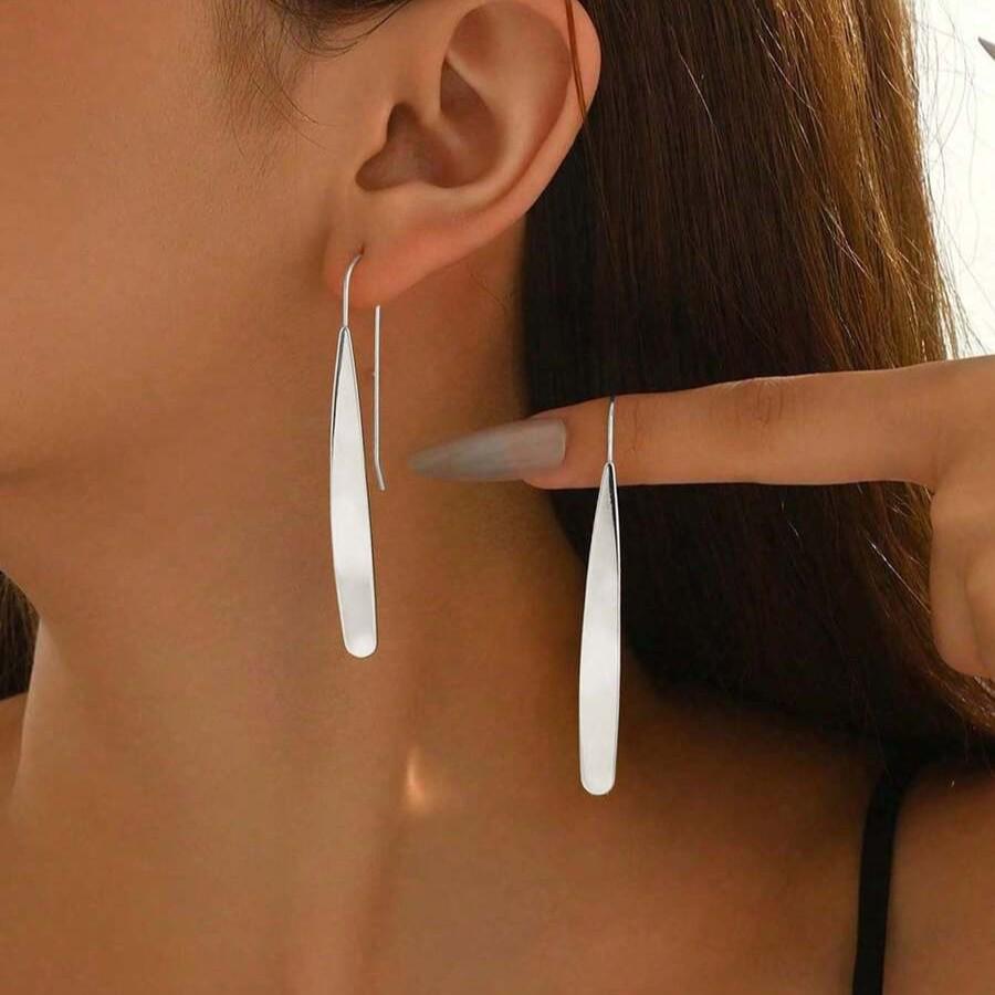 

Корейские Шикарные Длинные Серьги-Планки - Модный Простой Дизайн Ear Cuff золотой