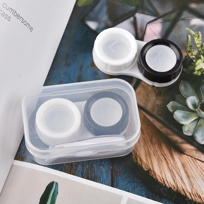 Compact Transparent Dual-Compartment Box for Contact Lens and Accessories