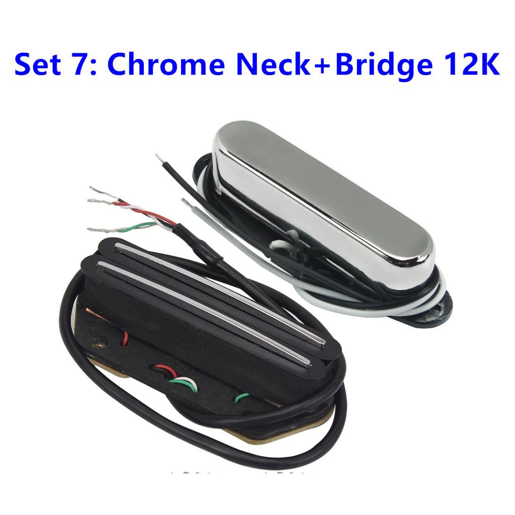FLEOR Set of Alnico V TL Pickups Neck +Hot Dual Rails Humbucker Bridge Pickup fit for TL Guitar