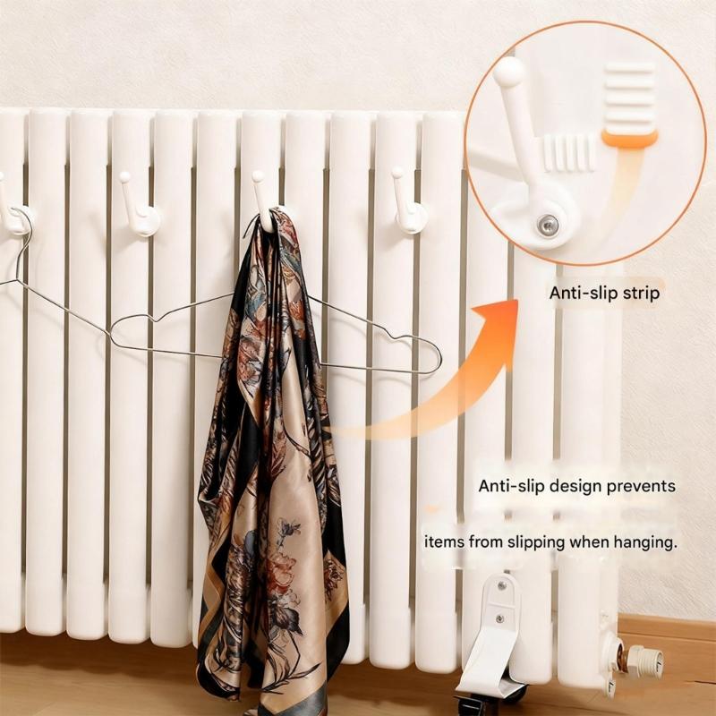 Pack of 20 Sturdy Plastic Radiator Hook Designed for Strong Hold of Clothes Towels with Easy Mounting