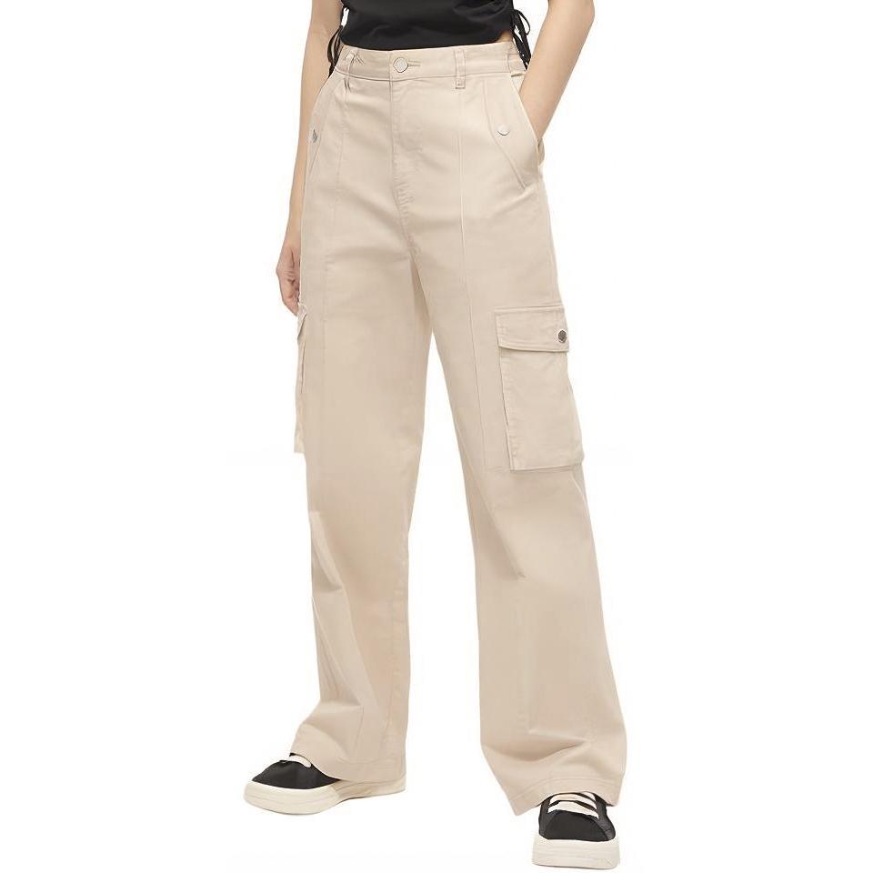 Fila Fusion Workwear Solid Color Mid-Rise Straight-Leg Loose Cargo Outdoor Casual Pants Women Pants Champagne-Pink T11W423801FPK