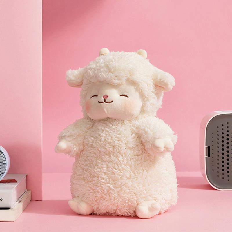 Lamb Plush Doll Kawaii Sweet White Pink Sheep Hold Tulip Flower Soft Stuffed Animal Doll Sheep Wuggy Cartoon Plushie Toy