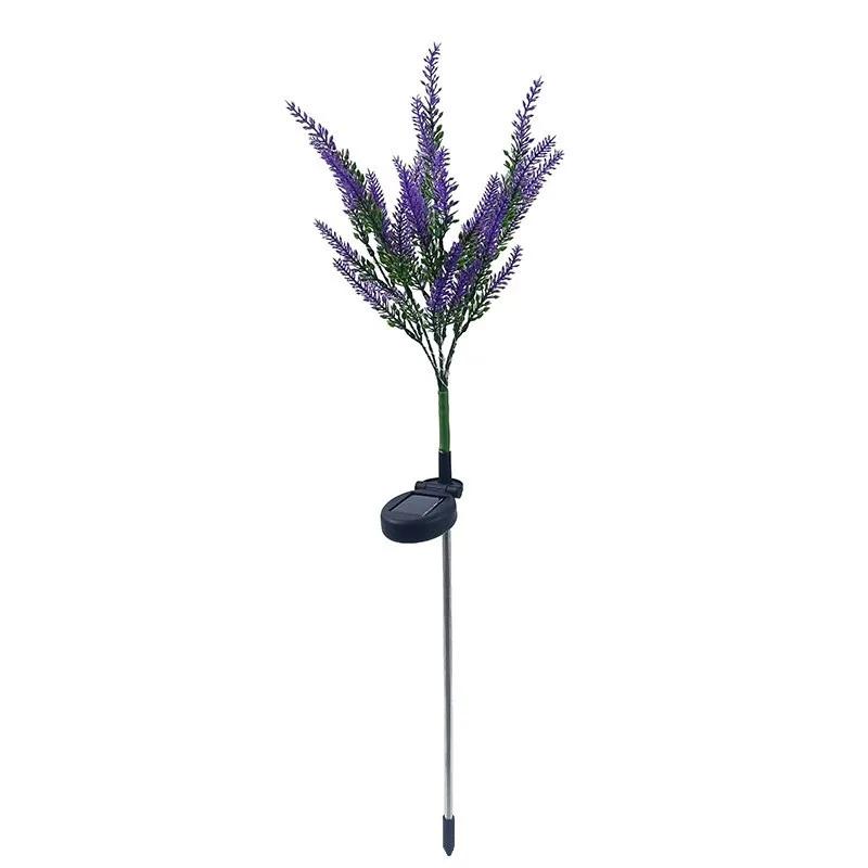 Outdoor Courtyard Simulation Light, Square Lawn Ground Insertion LED Solar Lavender Light, Landscape Simulation Flower Light