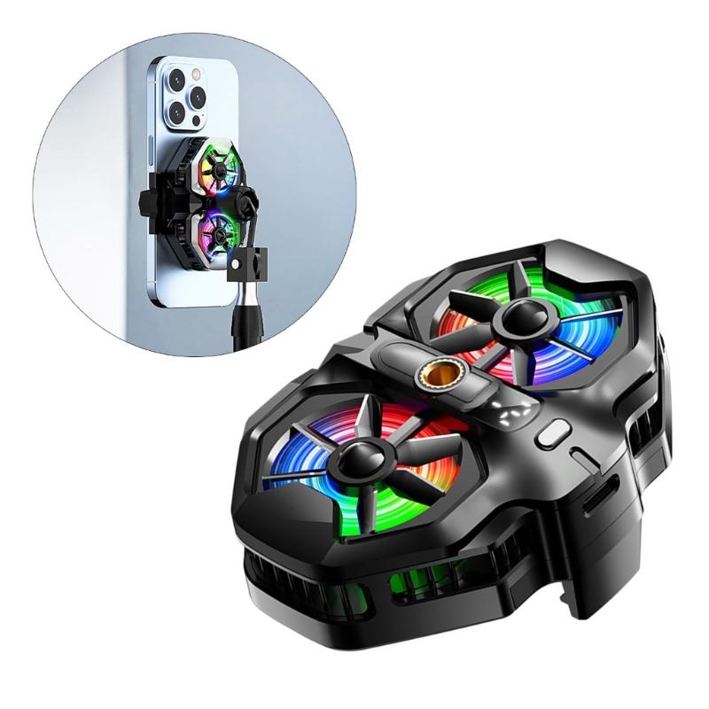 double  Semiconductor Cooling Chip Mobile Phone Coolers with Color  Light & Temp Display Cooling System for Gaming & Str