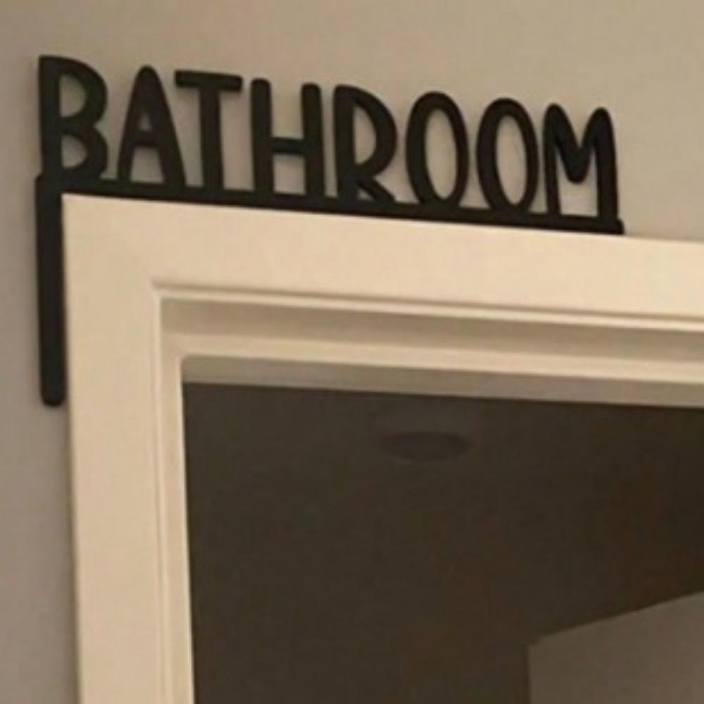 1 PC Exquisite Black Metal Wall Decoration Featuring English Letters. Ideal for Decorating Bathroom and Bedroom Door Frames