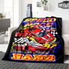 Custom Name Racing Theme Printed Blanket - Perfect for Couch, Bed, Travel & Outdoor Use | Machine Washable, Cozy & Durable.