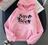 Hip Hop Cartoon Save The Bee Print Women's Hoodie Fashion Women's Hooded Pullover Women Y2k Women's Sweatshirt Clothing Y2K Top