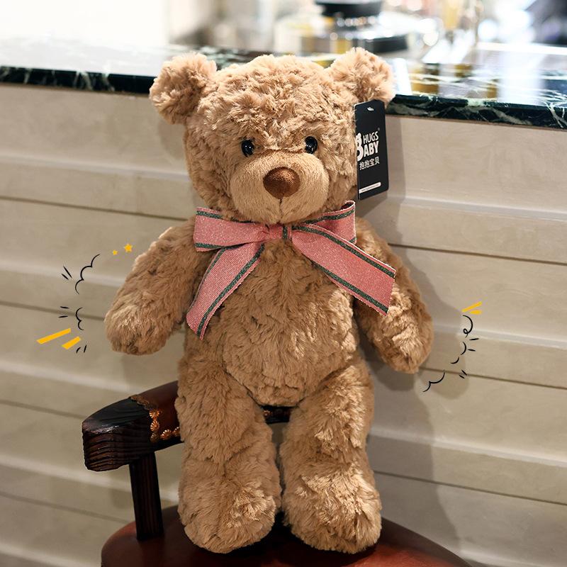 Hug Baby Bow Tie Bear Doll Plush Toy Cute Hug Bear Sleeping With Children Rag Doll Birthday Girl