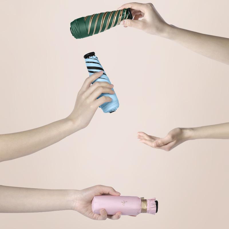 Pětinásobný deštník ultra lehký deštník z uhlíkových vláken černé lepidlo slunečník slunečník s UV ochranou slunečník