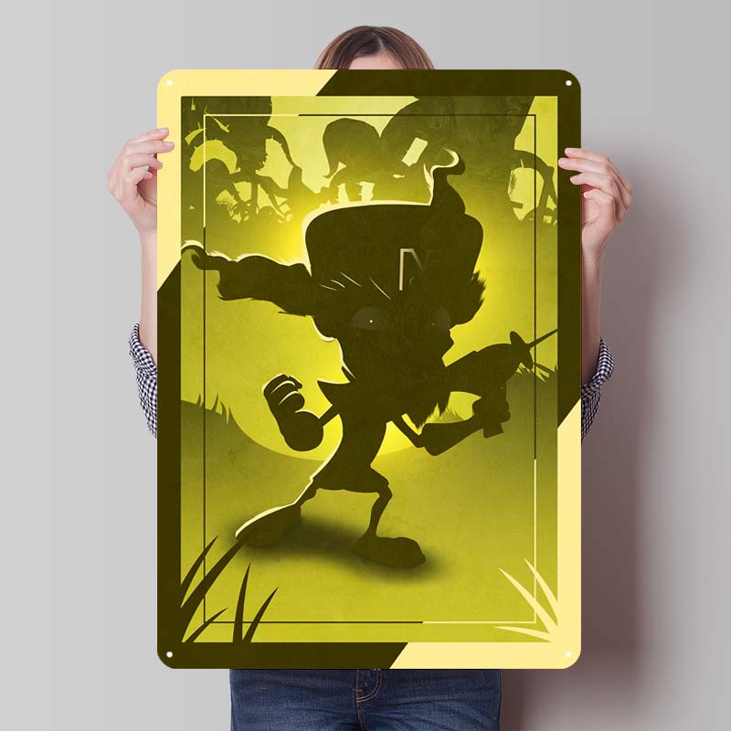 Crash Bandicoot Posters Classic Game Metal Signs Wall Art Mural Custom Tinplate Plaques for Gamers Gaming Room Decoration Retro